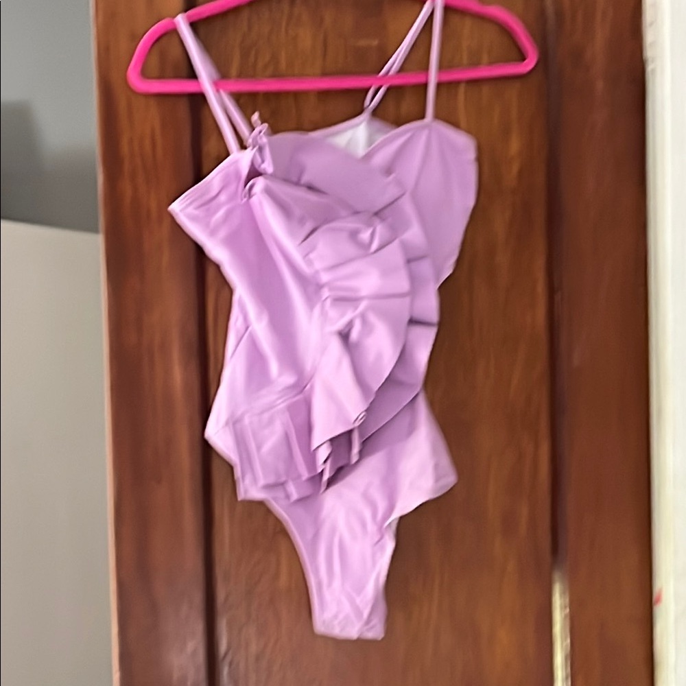 Lavender Ruffled woman’s One Piece Swimsuit